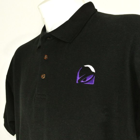 TACO BELL Black Polo Shirt Employee Uniform NEW Size S Small - Picture 1 of 10